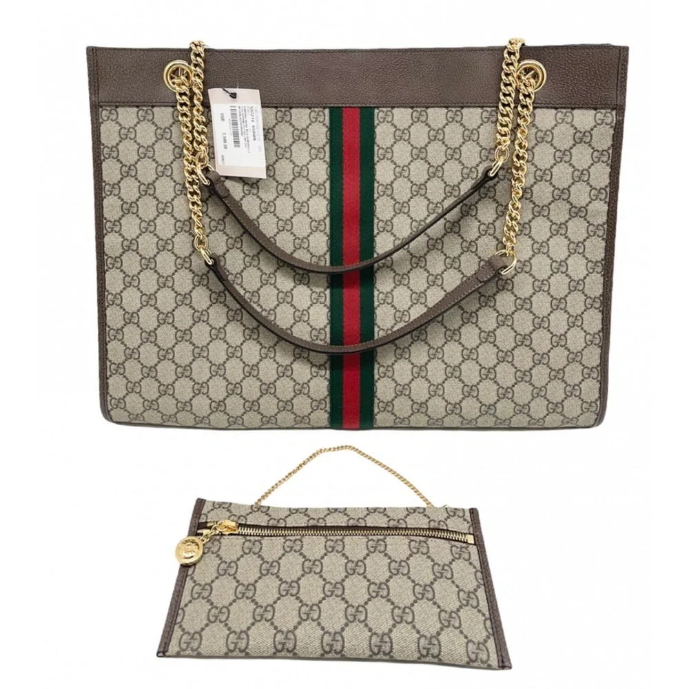Gucci GG Supreme Web Rajah Tote and Purse Pouch - Picture 3 of 12
